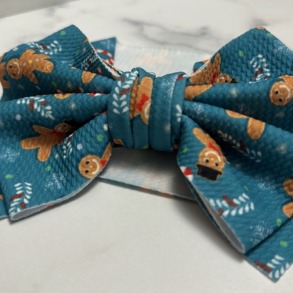 Christmas Gingerbread men waffle fabric headband - Picture 5 of 5